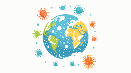 Obraz na płótnie Canvas Viruses revolve around the earth in their orbits. 