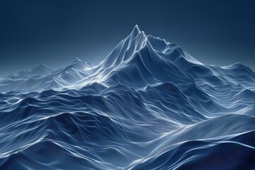 Virtual landscape with digital mountains and valleys in a wireframe design, representing virtual topography and digital environments , sci-fi tone, technology