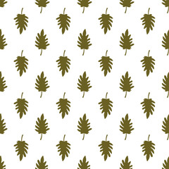 Seamless vector pattern with herbal elements.