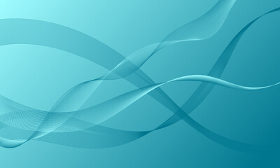 green soft lines wave curves with smooth gradient abstract background