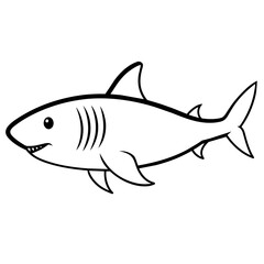 shark illustration with vector art
