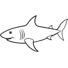 shark illustration with vector art