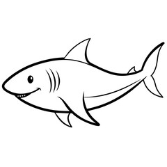 shark illustration with vector art