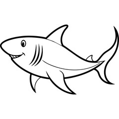 shark illustration with vector art