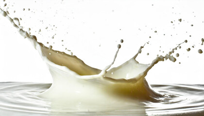 splashing milk on white background