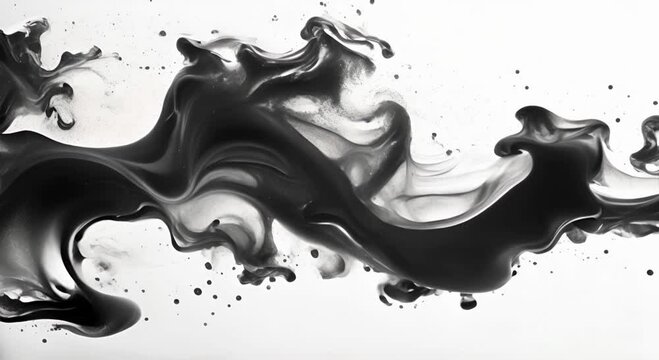 
Black color inks drop on white background. ink splatter compositing, watercolor transition, ink wet brush stroke, fluid art background, overlay, composition