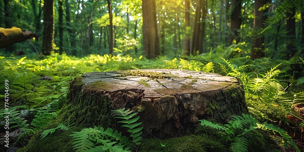 Poster finding inner peace in the forest a tranquil mossy log generative ai