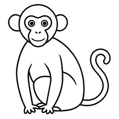 monkey vector art with silhouette 