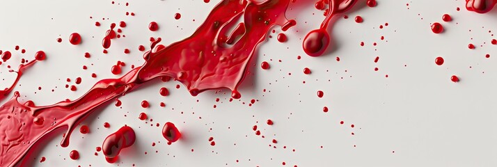 Close up view of red paint splash isolated on a white background with copy space. - Powered by Adobe