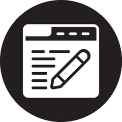 Fototapeta premium blogging glyph icon