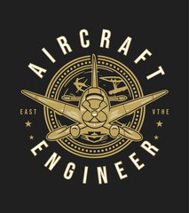 AIRCRAFT ENGINEER, t-shirt design.