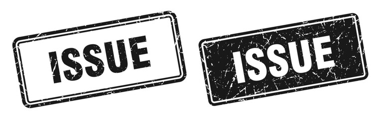 issue stamp set. issue square grunge sign