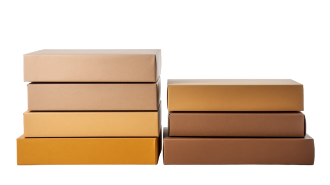 Three boxes stacked on top of each other in a balanced tower formation