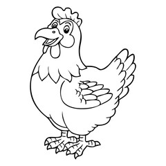 chicken outline vector illustration