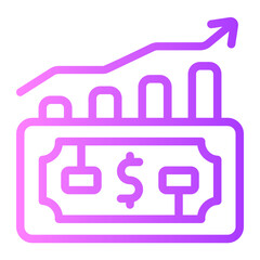 financial profit gradient icon