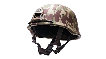 Naklejka premium A helmet with a cool camouflage pattern, perfect for blending in with the surroundings