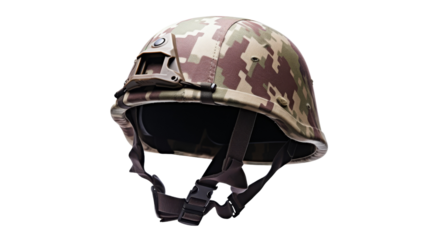 A helmet with a cool camouflage pattern, perfect for blending in with the surroundings