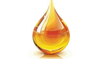 Oil drop on isolated flat vector isolated on white background