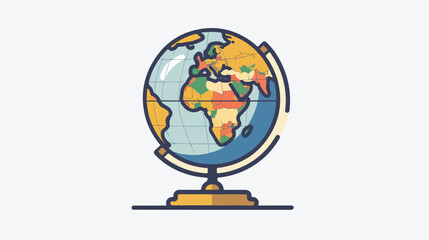 Unique Globe Line Icon flat vector 
