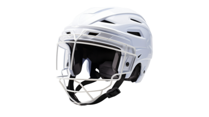 A white helmet adorned with a matching white visor, ready for an otherworldly journey