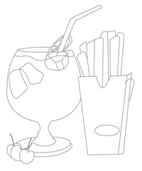 Cocktail Coloring Book Page For Kids