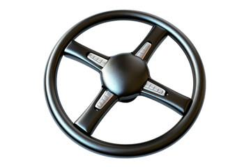 Steering Wheel on White Background