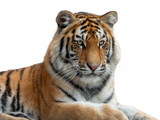 Tiger portrait isolated on white background