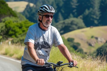 Bay Area Biking Bliss: Middle-Aged Man Ventures Hills