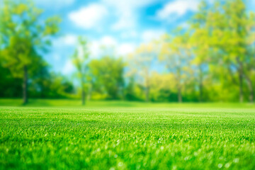 青空と新緑と芝生のタイトル背景