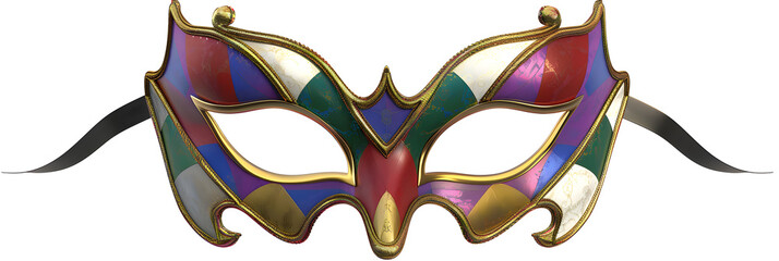 3d realistic mardi gras mask isolated white background style.Detailed 3D Mardi Gras Mask on Isolated White.
