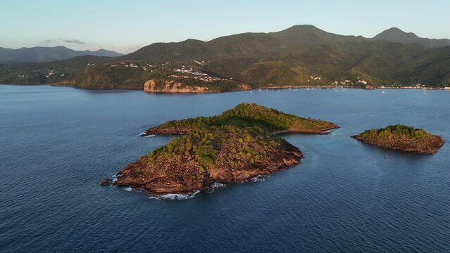 Exploring the Cousteau Reserve: Aerial Views of Marine Splendor in Guadeloupe, Captured in 60fps