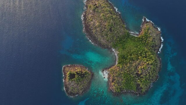 Exploring the Cousteau Reserve: Aerial Views of Marine Splendor in Guadeloupe, Captured in 60fps