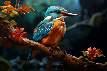 Beautiful, colorful kingfisher bird - 774716050