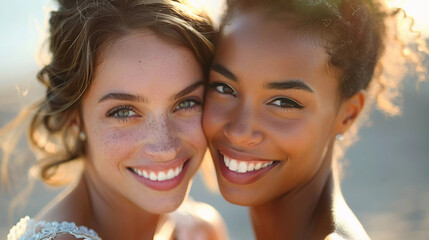 Love Wins Radiant Female Couple on Wedding Day