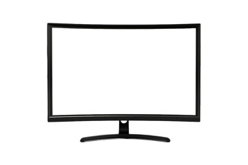 Black Computer Monitor on White Background