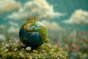 World environment and Earth Day concept with eco friendly enviroment. - 774717099