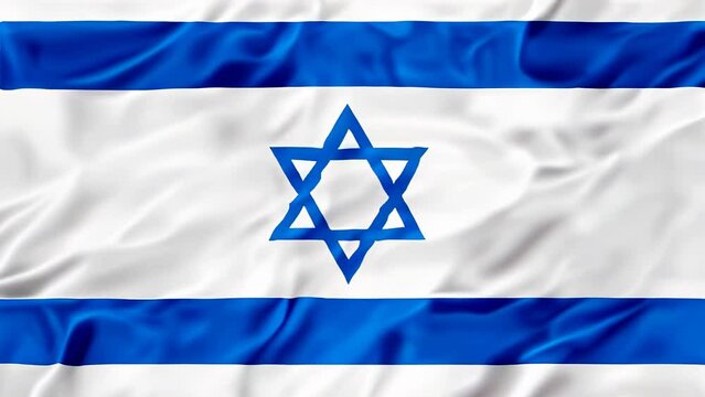 The waving blue and white flag of israel, a national symbol and emblem of israeli patriotism and national pride, celebrating independence and sovereignty in the middle east. 3D illustration