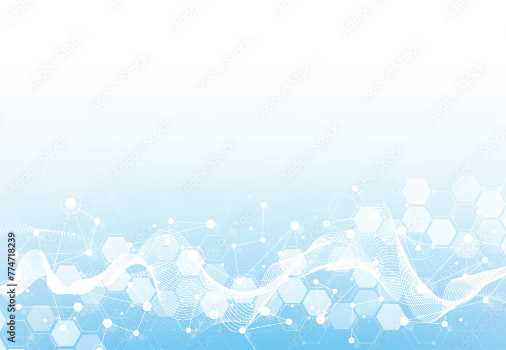 Poster abstract science template. technology lines and dots connection background. wallpaper or banner with
