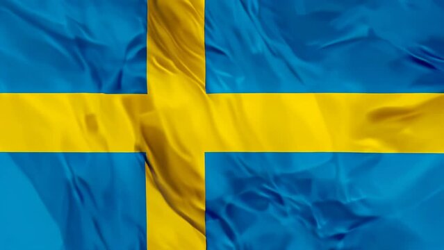 The proud and patriotic blue and yellow swedish flag waving in the wind, symbolizing sweden's national identity and european culture. 3D illustration