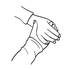 holding hand with care illustration vector hand drawn isolated on white background