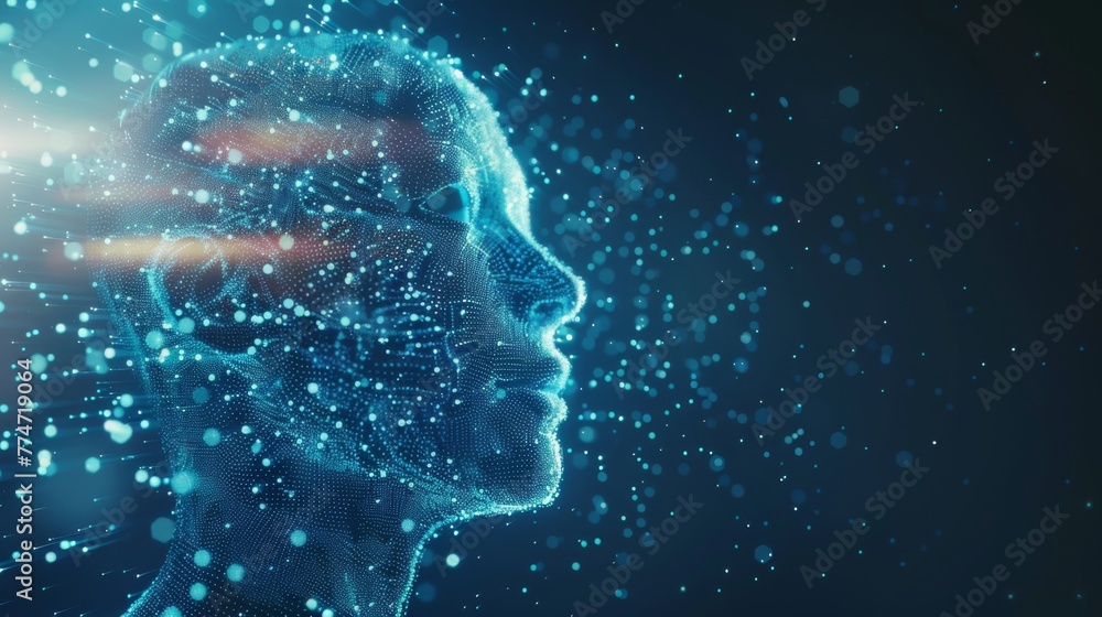 Aufkleber digital representation of artificial intelligence consciousness in cyberspace