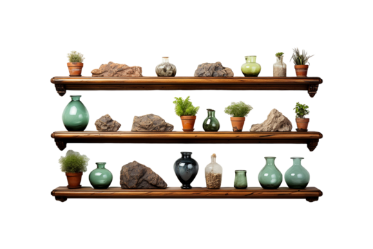 Decorative Wall Shelves on transparent background.