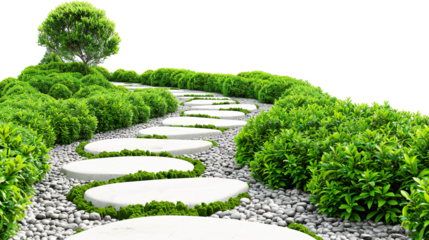 a photo of a garden pathway isolated on a white background PNG