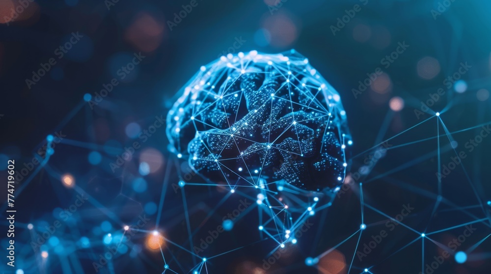 Aufkleber Digital Brain Network Illustrating Advanced AI Technology