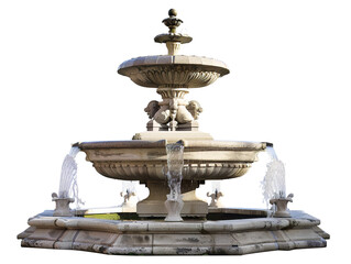 a photo of a fountain isolated on a white background PNG - obrazy, fototapety, plakaty