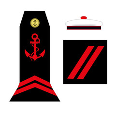 Galon de l'armée de la marine nationale française: Quartier-maître  de 2ème classe	