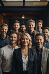 Obraz premium A group of people are smiling for a photo, with one woman wearing a necklace