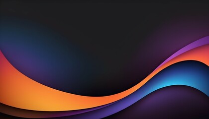 Vibrant color gradient on black background, abstract purple orange blue black banner, blurry colorful poster design 