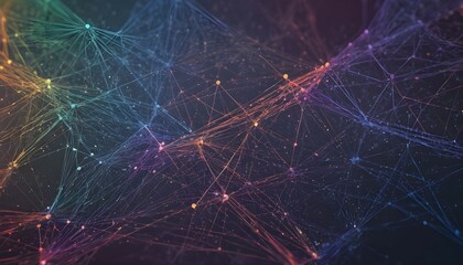 Abstract background with interweaving of colored lines and dots. Network connection structure. Data...