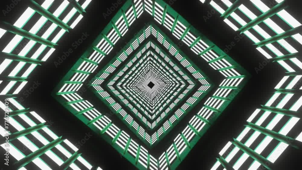 Fototapete 4k video abstract energy tunnel looping in space with twisting and rotating effect. seamless loop fl